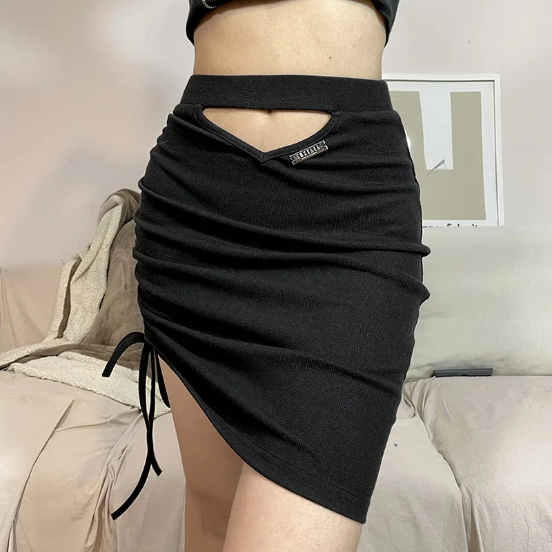 Gothic V Cut Out Side Drawstring Black Short Skirt Bangage Skirts Y2k Women 2022 Fashion Sexy Asymmetrical Pencil Skirt Clubwear
Gothic V Cut Out Side Drawstring Black Short Skirt Bangage Skirts Y2k Women 2022 Fashion Sexy Asymmetrical Pencil Skirt Clubwear