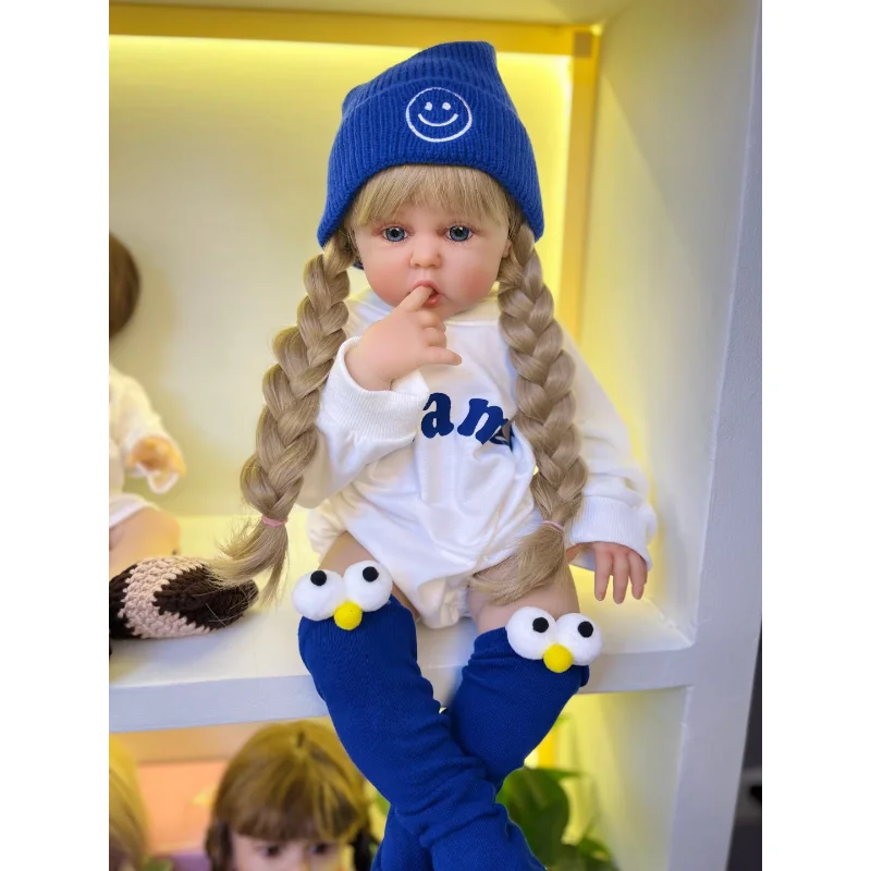 

Силиконовая кукла-реборн 60 см, игрушка для девочки, реалистичный виниловый малыш с тканевым телом, подарок на день рождения, наряд-Реборн, набор кукол-младенцев