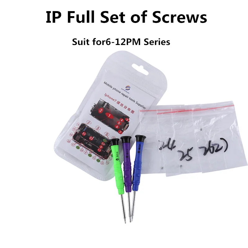 SFDER IP Complete Assortment Screws Suit for 6 to 12PM Series Mobile Phone Repair Tools Supplier Motherboard Screen Tail Screws
SFDER IP Complete Assortment Screws Suit for 6 to 12PM Series Mobile Phone Repair Tools Supplier Motherboard Screen Tail Screws