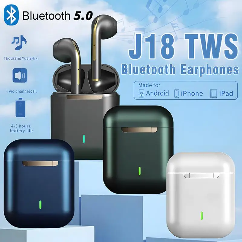

Беспроводные наушники J18 TWS, Bluetooth-гарнитура с микрофоном, наушники-вкладыши для спорта, умное сенсорное управление