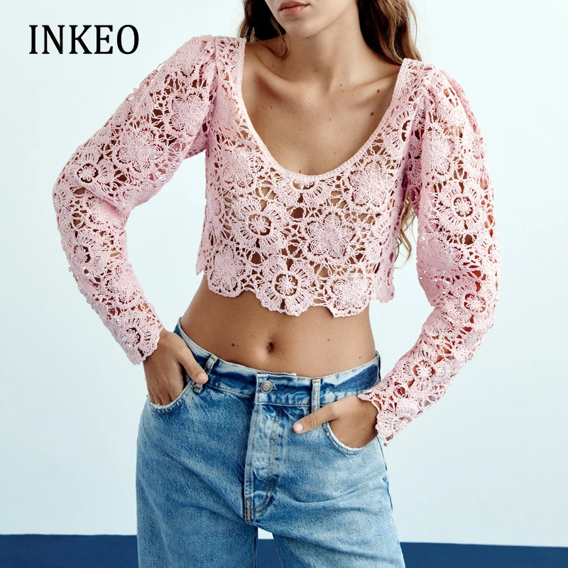 Женский ажурный вязаный свитер INKEO 2T253, розовый укороченный свитер с круглым вырезом, свободный джемпер для осени, 2022
Женский ажурный вязаный свитер INKEO 2T253, розовый укороченный свитер с круглым вырезом, свободный джемпер для осени, 2022