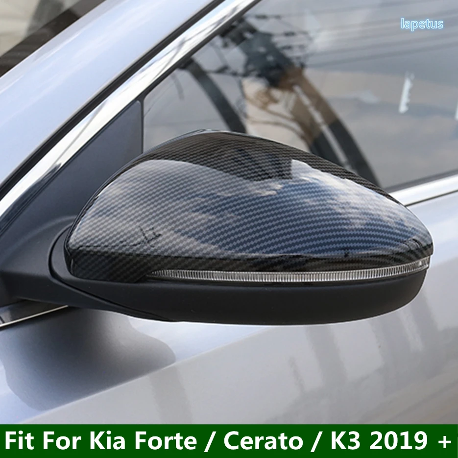 

Аксессуары из углеродного волокна для Kia Forte / Cerato / K3 2019-2022, боковая дверь заднего вида, поворотное зеркало, защитная оболочка, Обложка, отделка