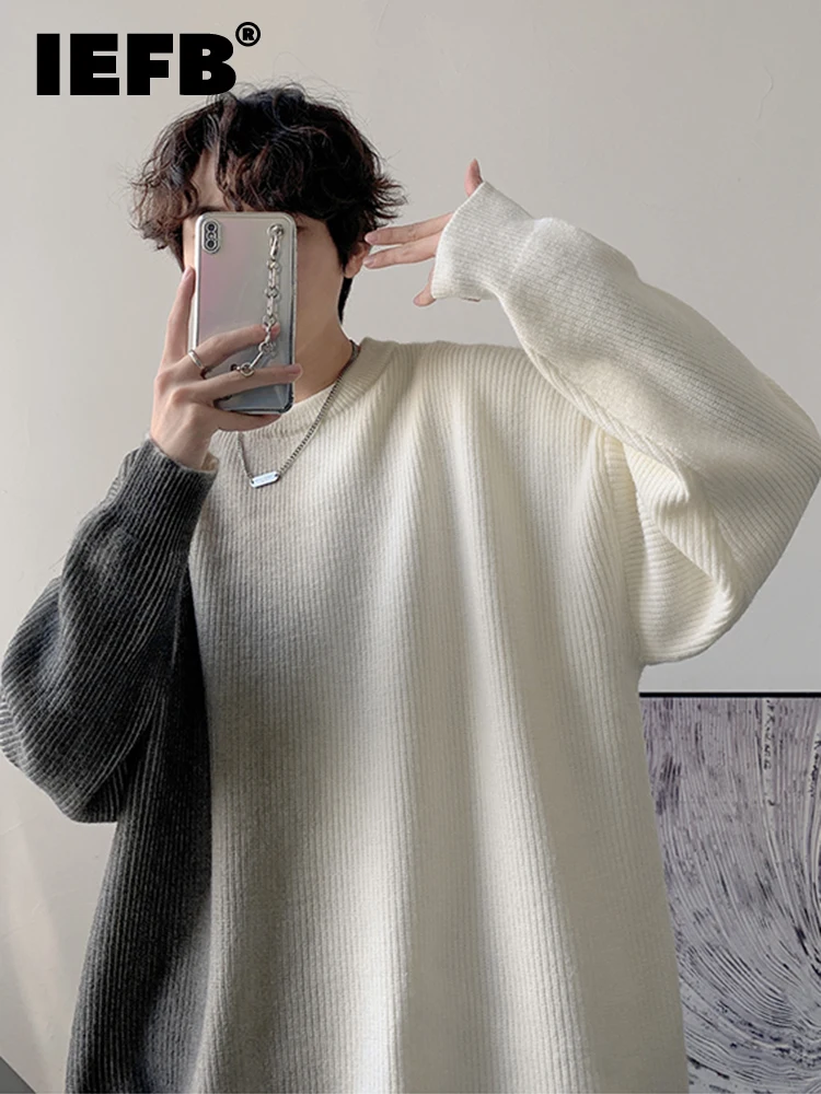 IEFB Men's Colorblock Tie Dye Patchwork Design Sweater Autumn Winter New Gradient Round Neck Kintting Tops Korean Tops
IEFB Men's Colorblock Tie Dye Patchwork Design Sweater Autumn Winter New Gradient Round Neck Kintting Tops Korean Tops