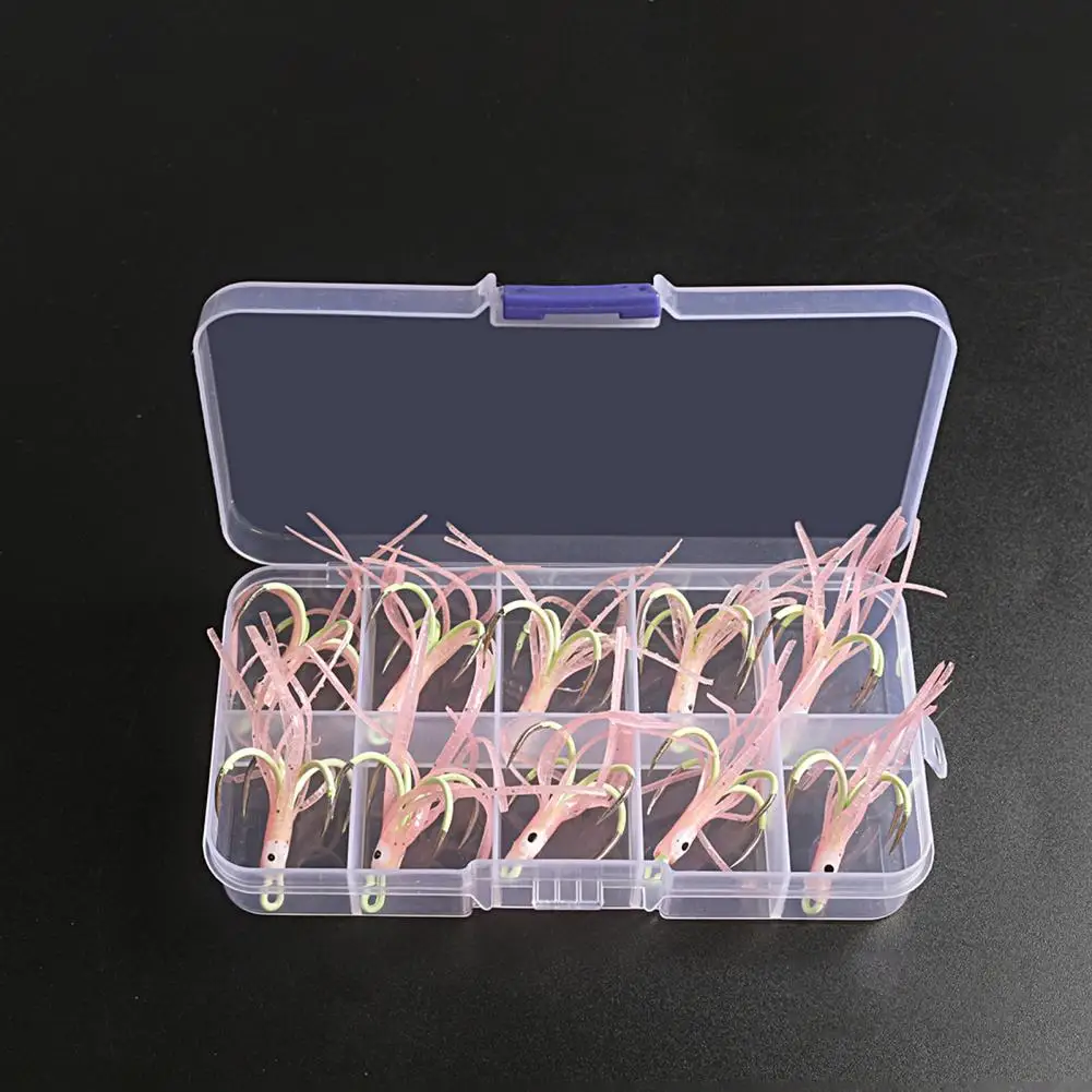 10 Pcs Compact Portable Simulation Fishing Soft Lure Luminous Squid Octopus Skirt Jig Hooks Lure Hooks Fishing Supplies
10 Pcs Compact Portable Simulation Fishing Soft Lure Luminous Squid Octopus Skirt Jig Hooks Lure Hooks Fishing Supplies