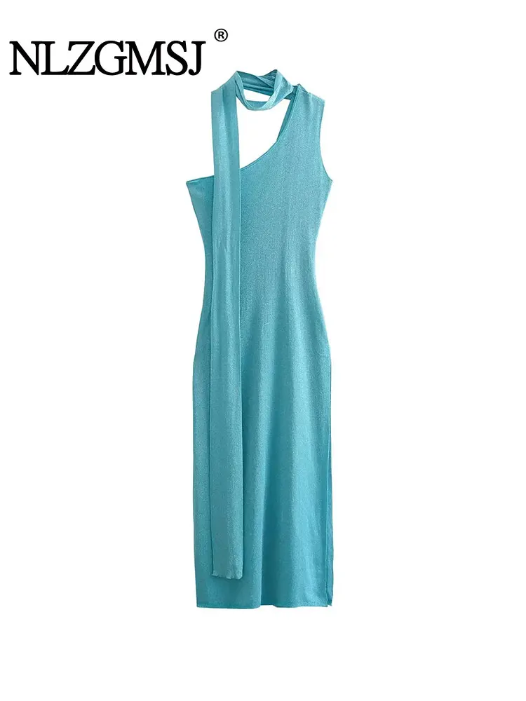 Nlzgmsj TRAF 2023 Women Dress Asymmetric Silver Thread Sleeveless Slim Fit Midi Dress Woman Female Dress
Nlzgmsj TRAF 2023 Women Dress Asymmetric Silver Thread Sleeveless Slim Fit Midi Dress Woman Female Dress