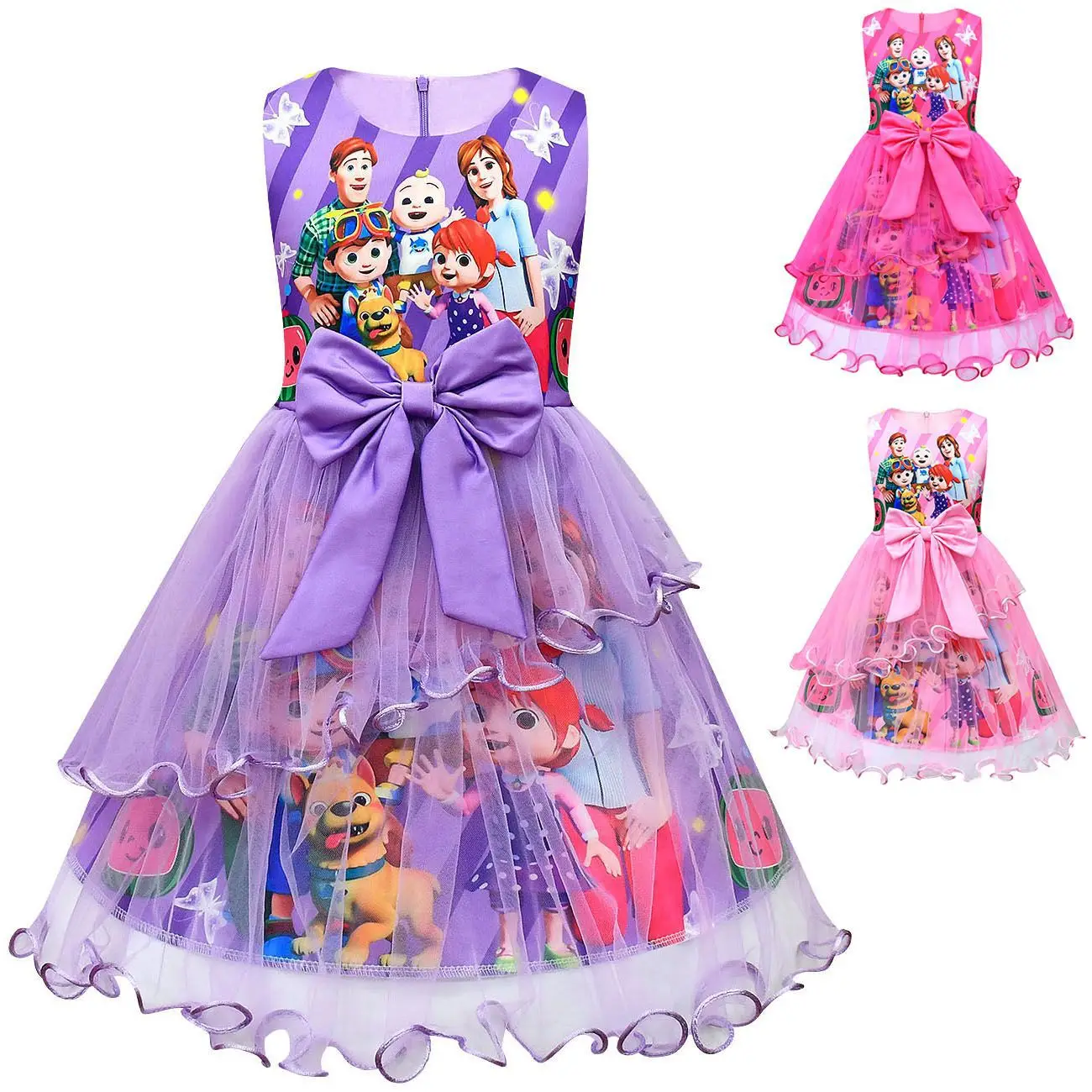 Summer Girls Tulle Cocomeloned Mesh Dress Cartoon Print Lotus Leaf Bow Charm Kids Birthday Party Clothes Halloween Costumes
Summer Girls Tulle Cocomeloned Mesh Dress Cartoon Print Lotus Leaf Bow Charm Kids Birthday Party Clothes Halloween Costumes