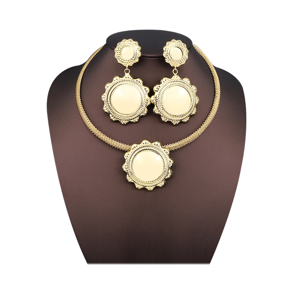Dubai Sun Shape Design Pendant Necklace Earrings Jewelry Set Arab African Women Wedding Bride Birthday Party Gift Free Shipping
Dubai Sun Shape Design Pendant Necklace Earrings Jewelry Set Arab African Women Wedding Bride Birthday Party Gift Free Shipping