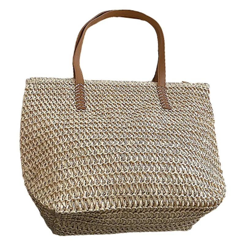Women Hand Woven Shoulder Handbag Summer Fashion Straw Beach Tote Bag Travel Shopper Weaving Shopping Bags
Women Hand Woven Shoulder Handbag Summer Fashion Straw Beach Tote Bag Travel Shopper Weaving Shopping Bags