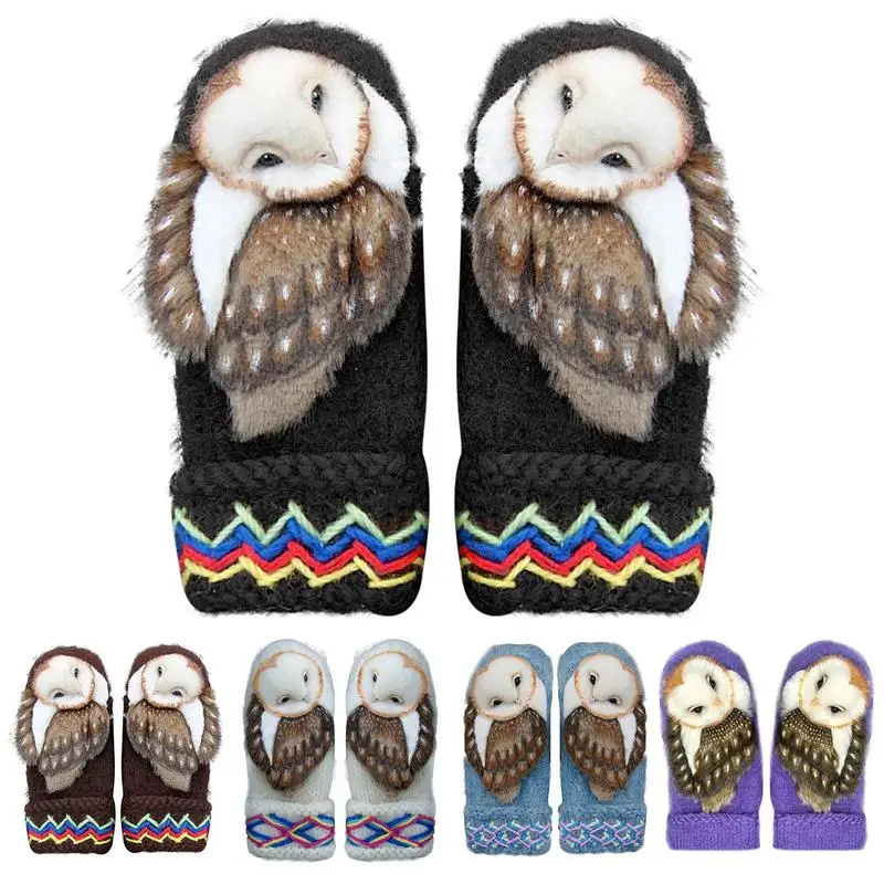 Women Men Winter Knitted Gloves Cute 3D Fluffy Cartoon Owls Decor Thickened Plush Lining Outdoor Windproof Thermal Warm Mitten
Women Men Winter Knitted Gloves Cute 3D Fluffy Cartoon Owls Decor Thickened Plush Lining Outdoor Windproof Thermal Warm Mitten
