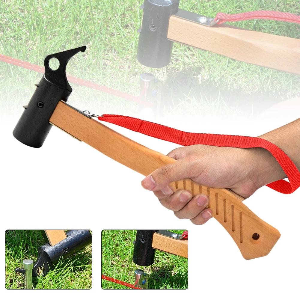 New Tent Hammer Outdoor Camping Cast Iron Tent Stake Hammer Wooden Handle with Peg Remover Tether for Backpacking Hiking Fishing
New Tent Hammer Outdoor Camping Cast Iron Tent Stake Hammer Wooden Handle with Peg Remover Tether for Backpacking Hiking Fishing