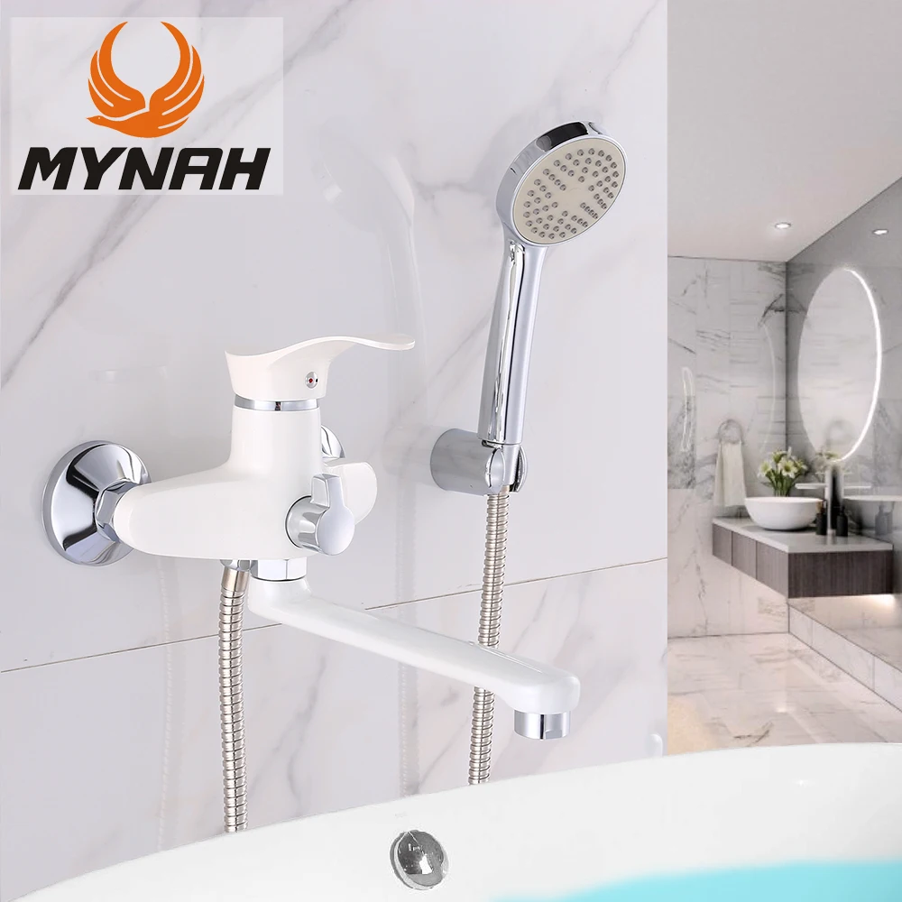 MYNAH White Shower Faucet Set Bath System Bathroom Single Handle Cold and Hot Water Mixer Tap with Hand Shower
MYNAH White Shower Faucet Set Bath System Bathroom Single Handle Cold and Hot Water Mixer Tap with Hand Shower
