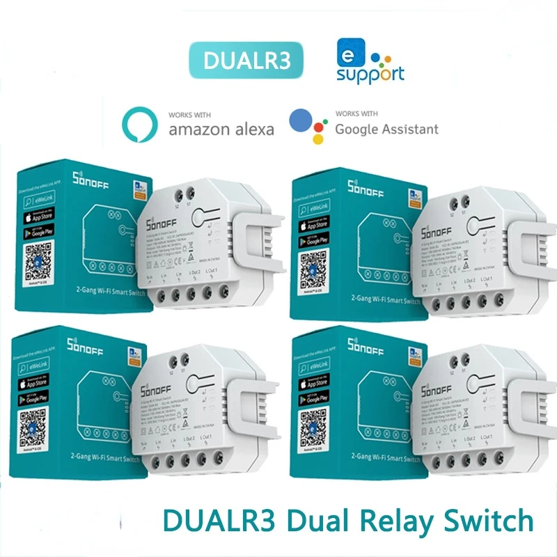 1-10PCS SONOFF DUAL R3 2 Gang Dual Relay Module DIY MINI Smart Switch Power Meter Smart Home eWeLink Alexa Google Home Control
1-10PCS SONOFF DUAL R3 2 Gang Dual Relay Module DIY MINI Smart Switch Power Meter Smart Home eWeLink Alexa Google Home Control