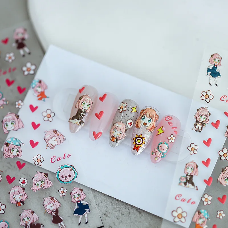 Kawaii Beautiful Girls Pink Nail Stickers Japanese Anime 3D Reliefs Nails Wraps Art Deco Decals Back Glue Manicure Decorations
Kawaii Beautiful Girls Pink Nail Stickers Japanese Anime 3D Reliefs Nails Wraps Art Deco Decals Back Glue Manicure Decorations