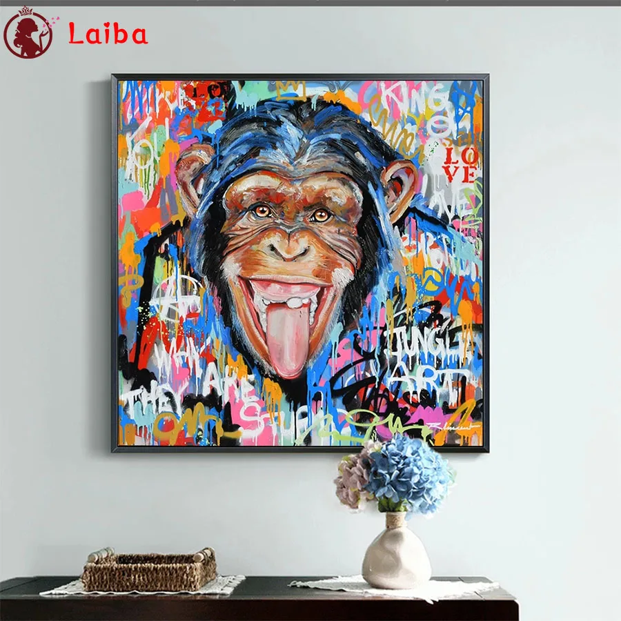 Diamond Mosaic round drill Abstract Laughing Monkey Graffiti Art Cross Stitch Diamond Art Painting Full Square Decor For Home
Diamond Mosaic round drill Abstract Laughing Monkey Graffiti Art Cross Stitch Diamond Art Painting Full Square Decor For Home