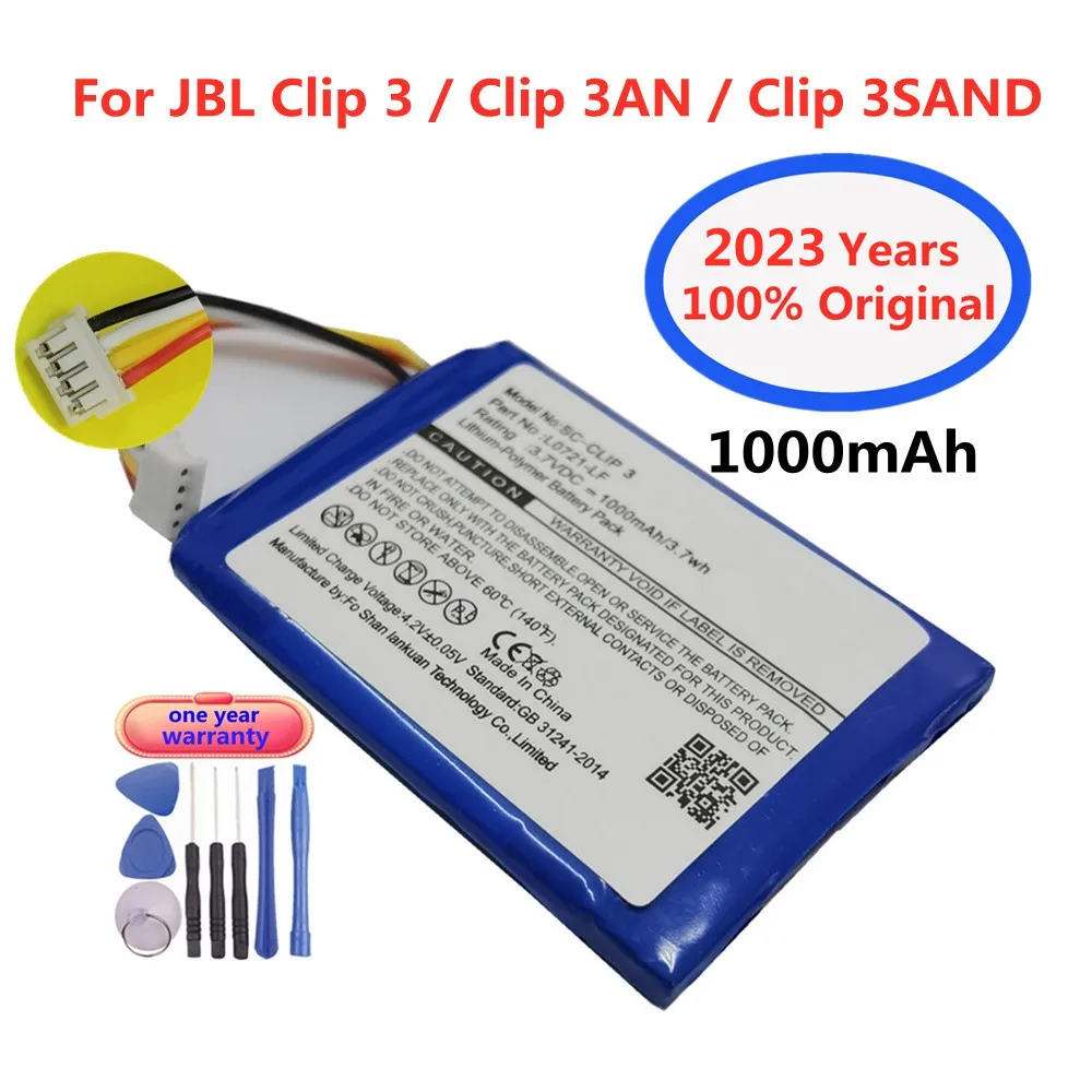 

New Original Speaker Battery For JBL Clip 3 Clip3 Clip 3AN Clip 3SAND L0721-LF 1000mAh Special Edition Bluetooth Audio Bateria