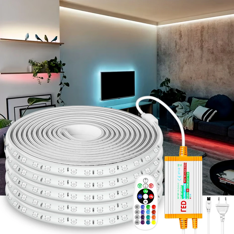 Светодиодная лента 220 В с дистанционным управлением SMD 5050 RGB лента IP67 водонепроницаемая гибкая светодиодная лента с регулируемой яркостью д...
Светодиодная лента 220 В с дистанционным управлением SMD 5050 RGB лента IP67 водонепроницаемая гибкая светодиодная лента с регулируемой яркостью д...