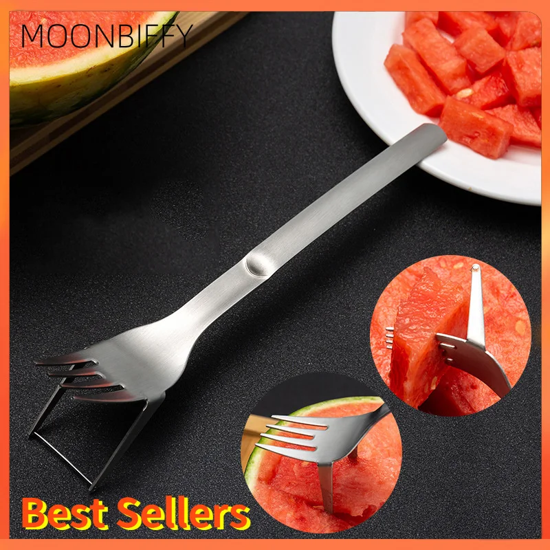 2 In 1 Watermelon Slicer with Fork Creative Cut Fruit Fork Watermelon Cutter Stainless Steel Melon Cutting Tools for Fruit Plate
2 In 1 Watermelon Slicer with Fork Creative Cut Fruit Fork Watermelon Cutter Stainless Steel Melon Cutting Tools for Fruit Plate