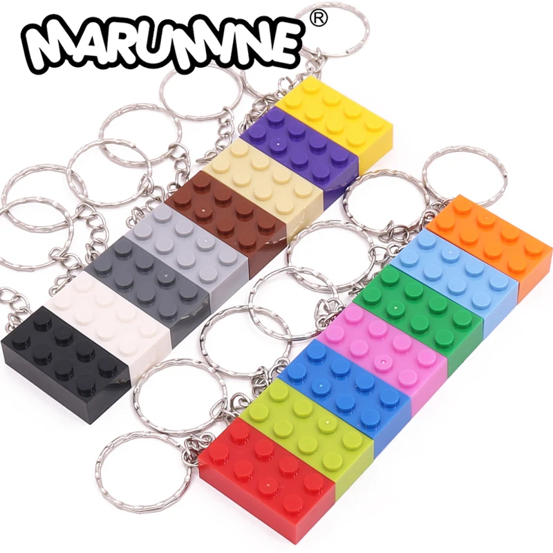 

MARUMINE 5 шт. брелок для ключей MOC 2x4 точки кубик стандартные кубики 3001 сборка креативные строительные детские игрушки DIY подарок на день рождения