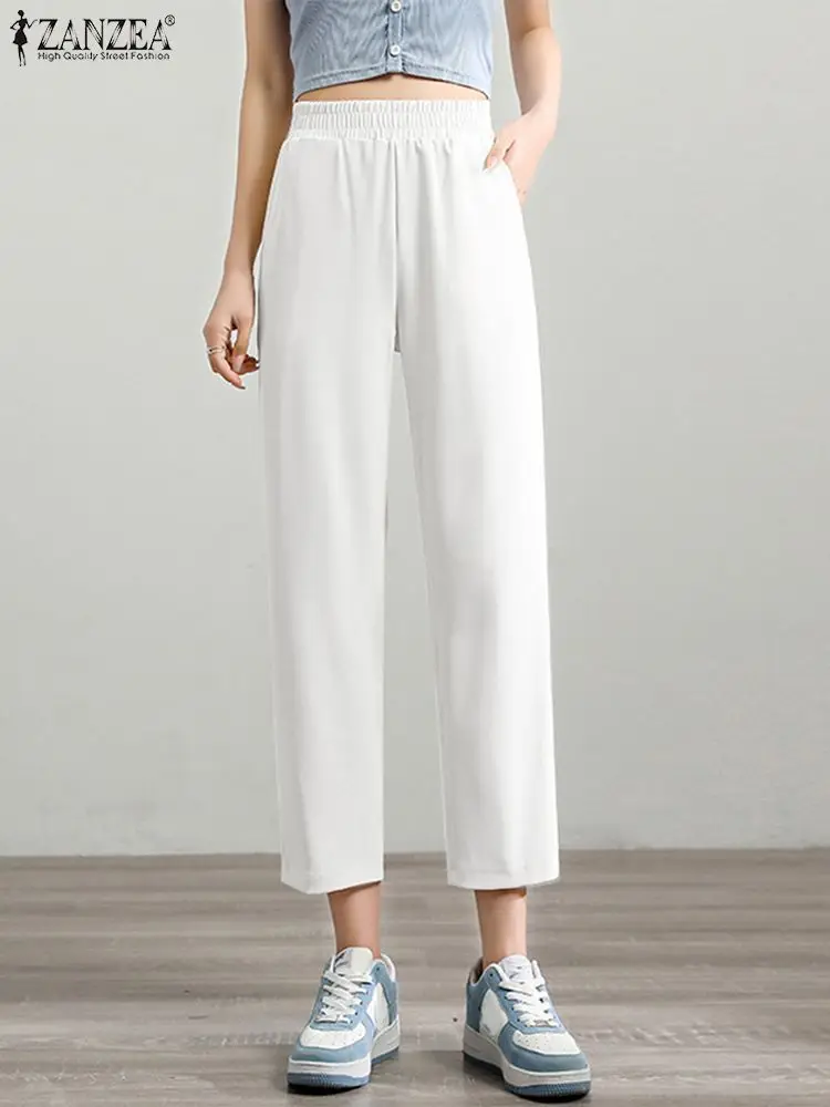 ZANZEA Fashion Solid Straight Pants 2023 Summer Korean Long Trousers Women Elastic Waist Pocket Cropped Pant Casual Loose Bottom
ZANZEA Fashion Solid Straight Pants 2023 Summer Korean Long Trousers Women Elastic Waist Pocket Cropped Pant Casual Loose Bottom