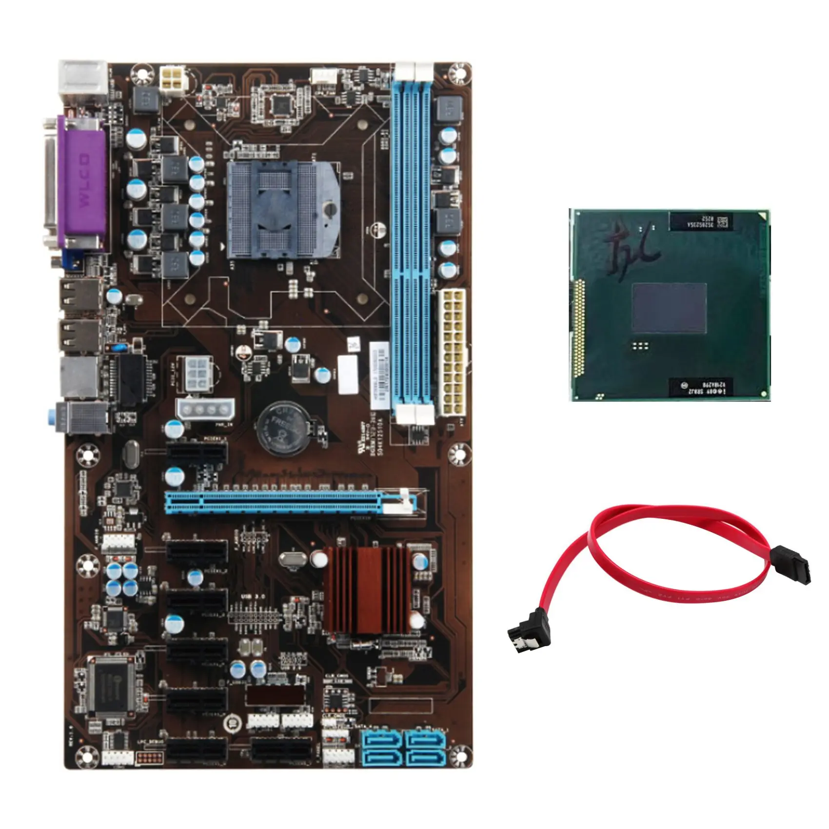 Материнская плата HM6X для майнинга BTC с ЦП и кабелем SATA, DDR3, поддержка 16 ГБ, слот для графической карты 8XPCIE, материнская плата с разъемом PGA988
Материнская плата HM6X для майнинга BTC с ЦП и кабелем SATA, DDR3, поддержка 16 ГБ, слот для графической карты 8XPCIE, материнская плата с разъемом PGA988