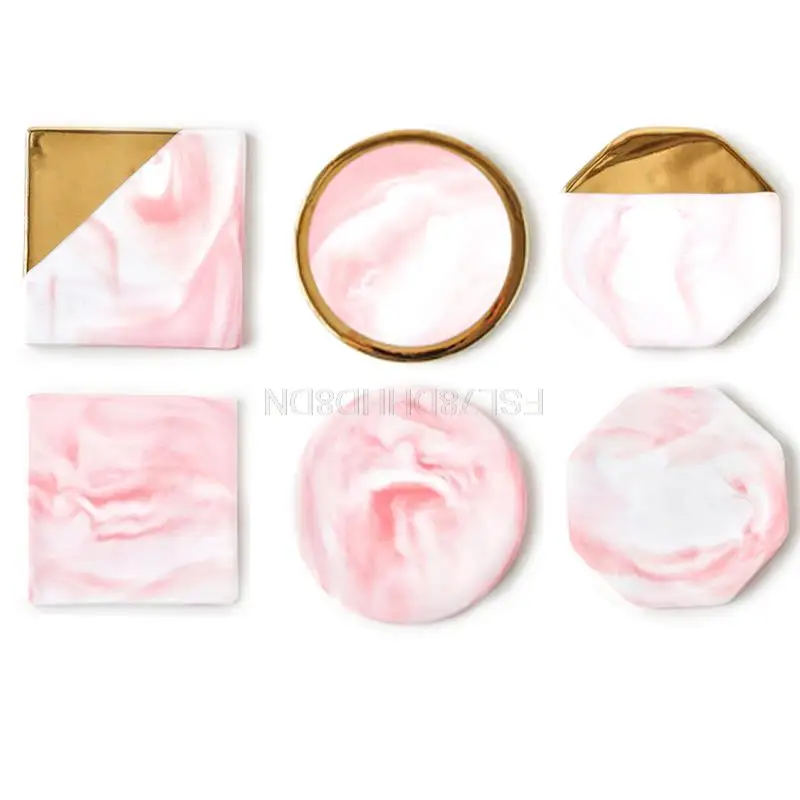 1 Pcs Heat Insulated Ceramic Coaster Coffee Coaster Tea Cup Coaster Non-slip Pink Marble Grain Gold Plating Cup Mats
1 Pcs Heat Insulated Ceramic Coaster Coffee Coaster Tea Cup Coaster Non-slip Pink Marble Grain Gold Plating Cup Mats
