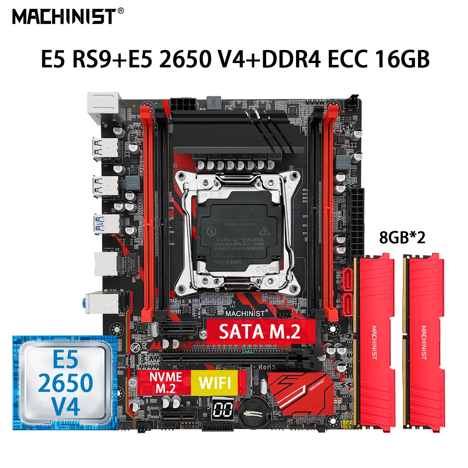MACHINIST E5 RS9 материнская плата LGA 2011-3 комплект с комплектом Xeon E5 2650 V4 ЦПУ процессор 2*8 ГБ = 16 Гб DDR4 ECC ОЗУ M-ATX NVME M.2
MACHINIST E5 RS9 материнская плата LGA 2011-3 комплект с комплектом Xeon E5 2650 V4 ЦПУ процессор 2*8 ГБ = 16 Гб DDR4 ECC ОЗУ M-ATX NVME M.2