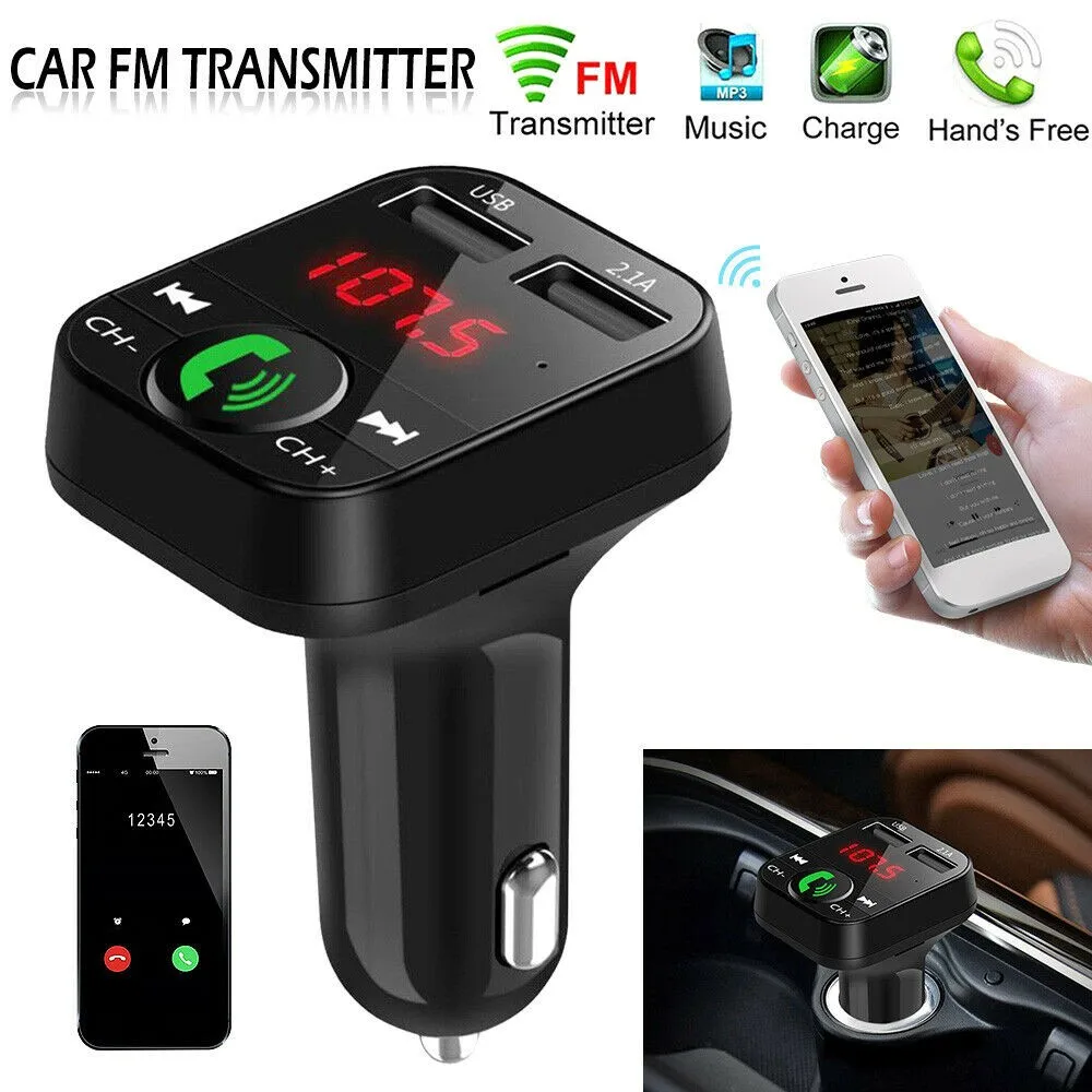 Car FM Transmitter Wireless Bluetooth 2 USB 5V/2.1A And 1.0A Charger MP3 Player Handsfree Kit 2.4 GHz-2.48 GHz Car MP3 Player
Car FM Transmitter Wireless Bluetooth 2 USB 5V/2.1A And 1.0A Charger MP3 Player Handsfree Kit 2.4 GHz-2.48 GHz Car MP3 Player
