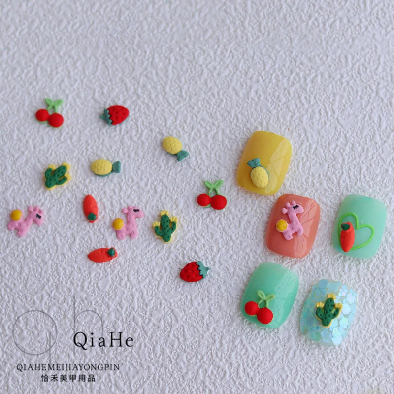 10pcs 3D Kawaii Acrylic Nails Art Decoration Straberry/Cherry/Pineapple/Horse Multi-Shapes Fruit Cartoon Design Nail Charms
10pcs 3D Kawaii Acrylic Nails Art Decoration Straberry/Cherry/Pineapple/Horse Multi-Shapes Fruit Cartoon Design Nail Charms
