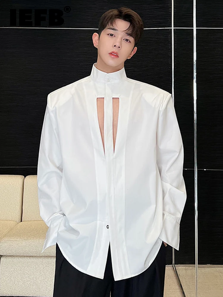 IEFB 2023 Hollow Design Fashionable Padded Shoulder Tops New Neutral Casual Solid Colour Shirt Korean Style Personality Chest
IEFB 2023 Hollow Design Fashionable Padded Shoulder Tops New Neutral Casual Solid Colour Shirt Korean Style Personality Chest