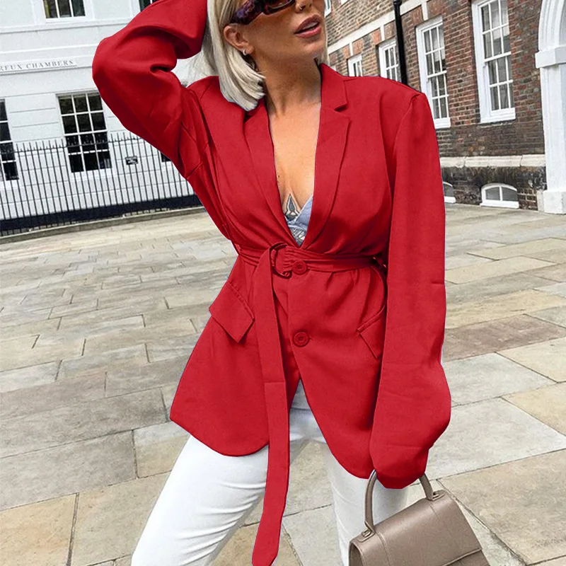 Women's Autumn Sexy Single-breasted Elegant Belt Long-sleeved Casual Lace-up Office Ol Commuter Temperament Slim Suit Jacket
Women's Autumn Sexy Single-breasted Elegant Belt Long-sleeved Casual Lace-up Office Ol Commuter Temperament Slim Suit Jacket