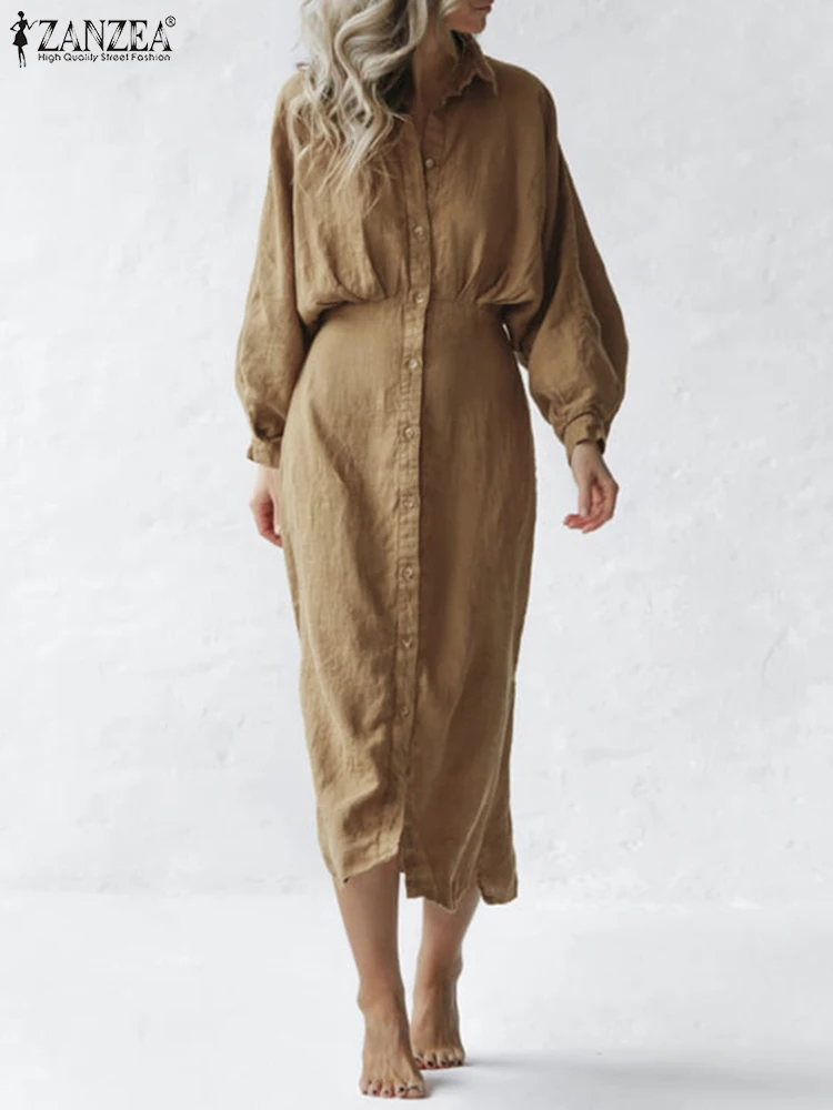 ZANZEA Women Pleated Shirt Dresses 2023 Spring Autumn Office Lady Midi-calf Vestido Casual Solid Loose Cotton Party Robes Longue
ZANZEA Women Pleated Shirt Dresses 2023 Spring Autumn Office Lady Midi-calf Vestido Casual Solid Loose Cotton Party Robes Longue