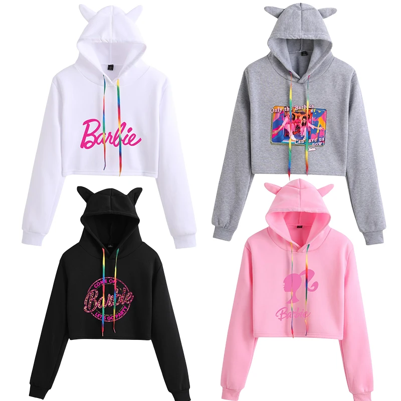 2023 Barbie Pink Cat Ears Navel Women Sweater Cartoon Kawaii Princess All Match Tops Cute Girls Soft Loose Hoodie Jacket Gifts
2023 Barbie Pink Cat Ears Navel Women Sweater Cartoon Kawaii Princess All Match Tops Cute Girls Soft Loose Hoodie Jacket Gifts