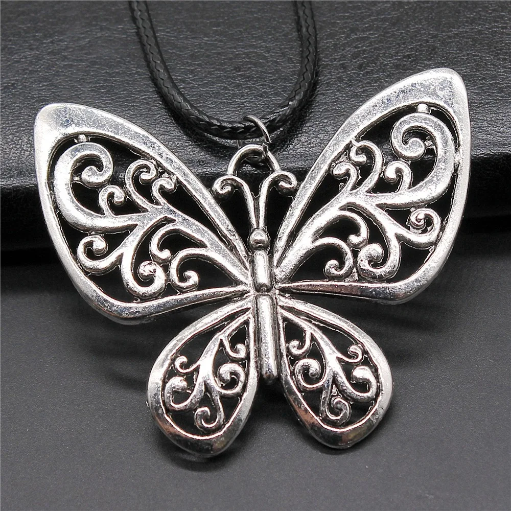 Retro Vintage Unisex 2 Colors 50x57mm Butterfly Pendant Faux Black Leather Rope Chain Necklace
Retro Vintage Unisex 2 Colors 50x57mm Butterfly Pendant Faux Black Leather Rope Chain Necklace