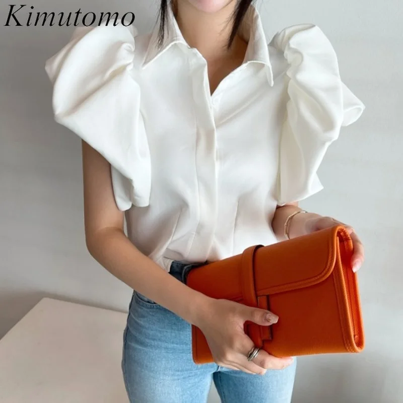 Kimutomo Chic Shirt Woman 2022 Summer New Vintage Ins Fashion Lapel Single Breast Puff Sleeves Design Versatile Female Top Tide
Kimutomo Chic Shirt Woman 2022 Summer New Vintage Ins Fashion Lapel Single Breast Puff Sleeves Design Versatile Female Top Tide