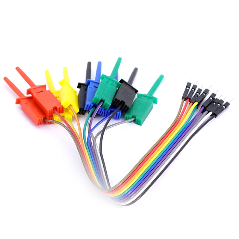 

20cm 10 Needle Hook Clamp Kit 5 Color Logic Analyzer Cable Clamp Probe Logic Analyzer Cable Test Lead For Connect Chips Pins