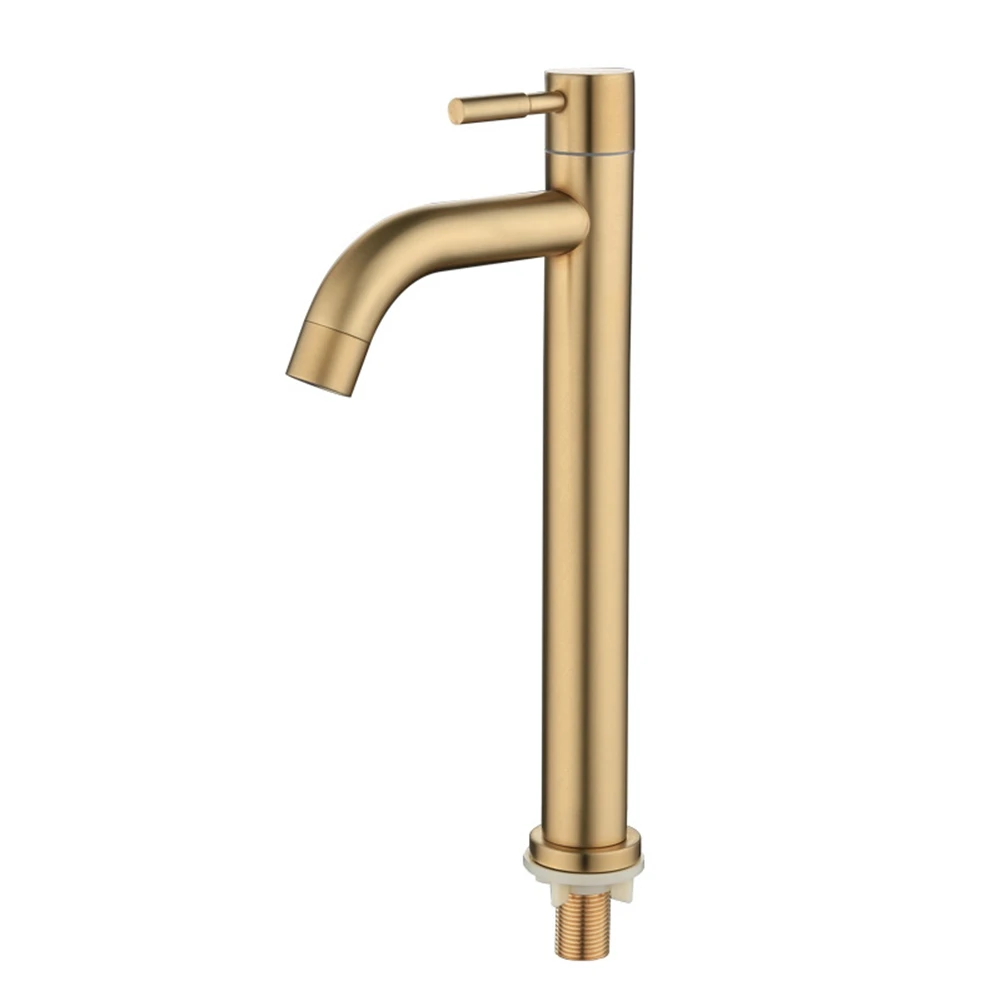 Brush Gold Single Cold Basin Faucet 304 Material Basin Mixer Bathroom Sink Faucet Water Wash Mixer Tap-B
Brush Gold Single Cold Basin Faucet 304 Material Basin Mixer Bathroom Sink Faucet Water Wash Mixer Tap-B