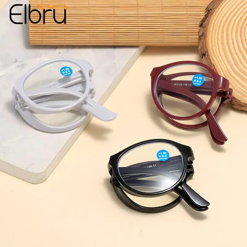 Elbru Fashion Folding Reading Glasses Men Women Round Anti Blue Light Presbyopia Optical Eyeglasses With Box Diopters +1+1.5+2+4
Elbru Fashion Folding Reading Glasses Men Women Round Anti Blue Light Presbyopia Optical Eyeglasses With Box Diopters +1+1.5+2+4