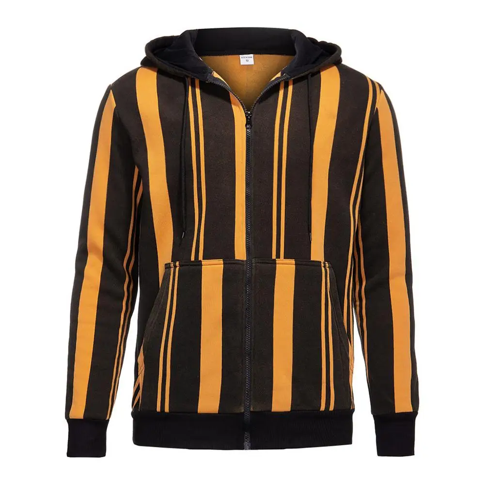 Winter Fashion Men Zipper Coat Comfort Soft Long Sleeve Personality Printing Hit Color Fleece Warm Striped Hooded
Winter Fashion Men Zipper Coat Comfort Soft Long Sleeve Personality Printing Hit Color Fleece Warm Striped Hooded