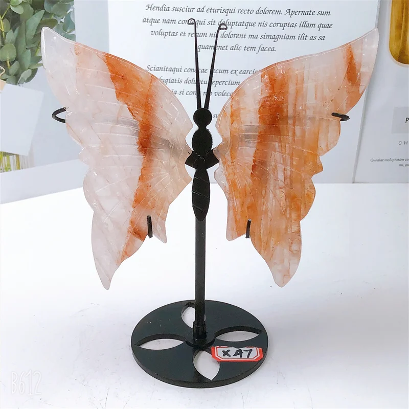 Natural Red Fire Quartz Butterfly Wings Crystal Carving Gemstone Energy Crafts For Girl Birthday Present Decorations1pair
Natural Red Fire Quartz Butterfly Wings Crystal Carving Gemstone Energy Crafts For Girl Birthday Present Decorations1pair