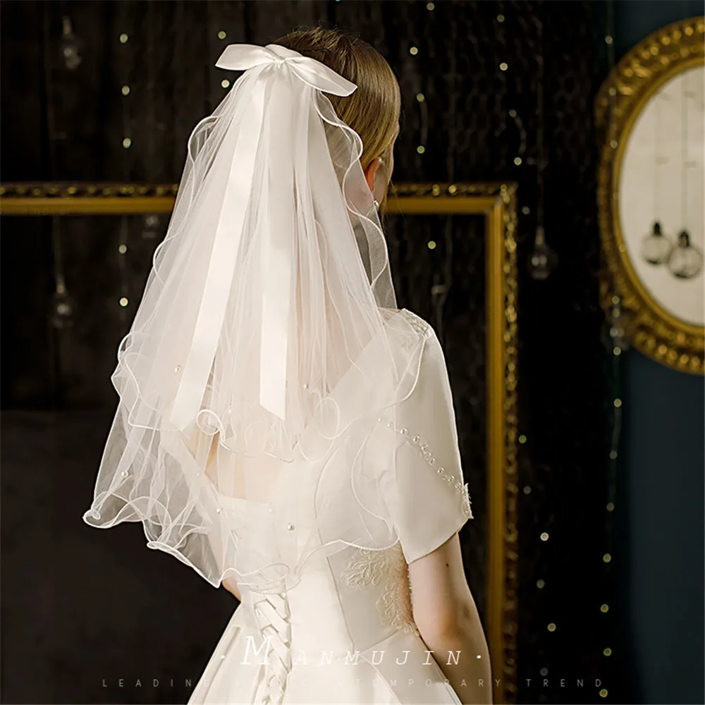 New grace Bow Veil Super Fairy Wedding Trip Shoot Photo White Satin Mesh Barrettes Bridal Hair Accessories
New grace Bow Veil Super Fairy Wedding Trip Shoot Photo White Satin Mesh Barrettes Bridal Hair Accessories