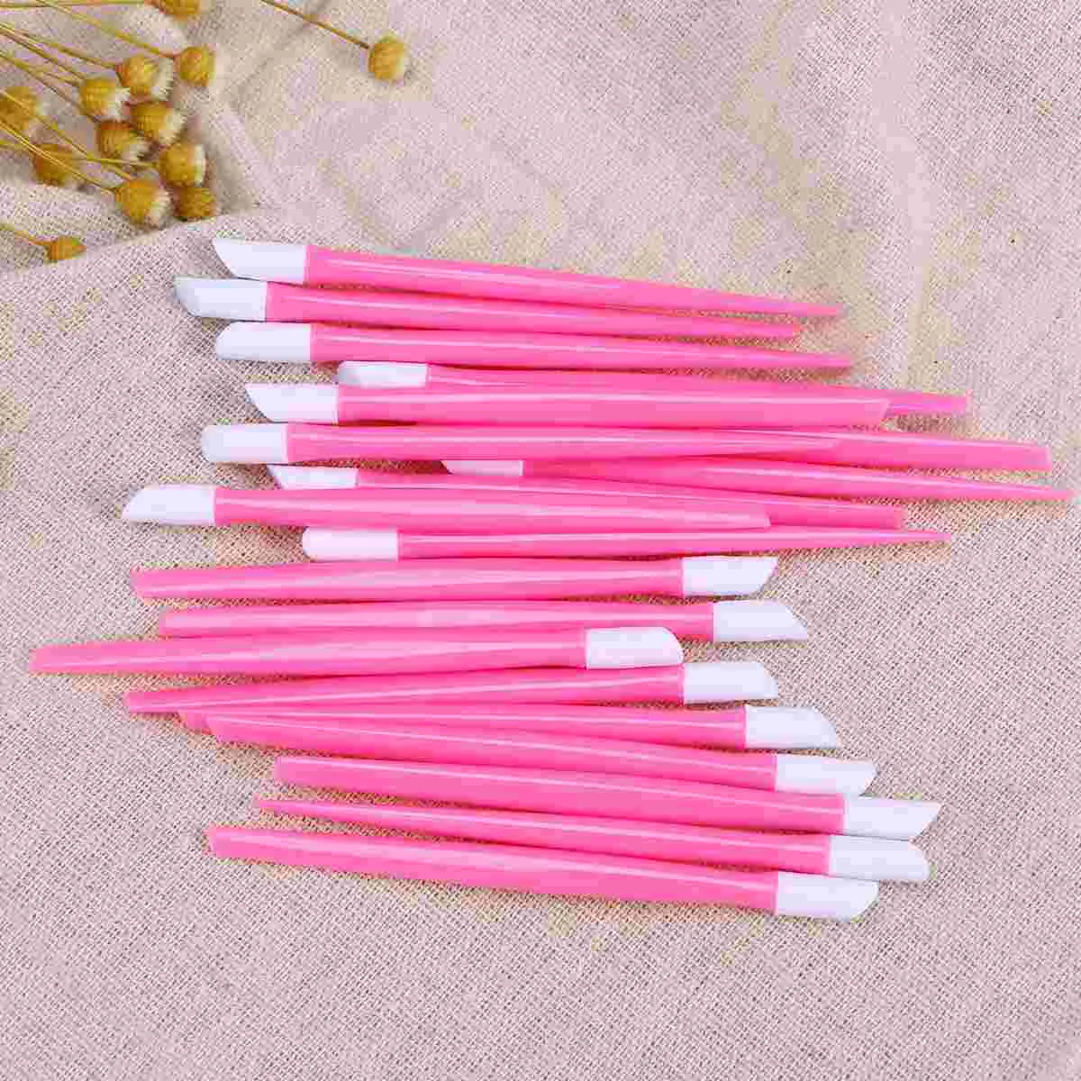 

20 Pcs Nail Tools Nail Cuticle Dead Skin Pusher Cleaner Exfoliating Scrub Cleaning Stick Manicure(Pink) Nutrition Oil pen