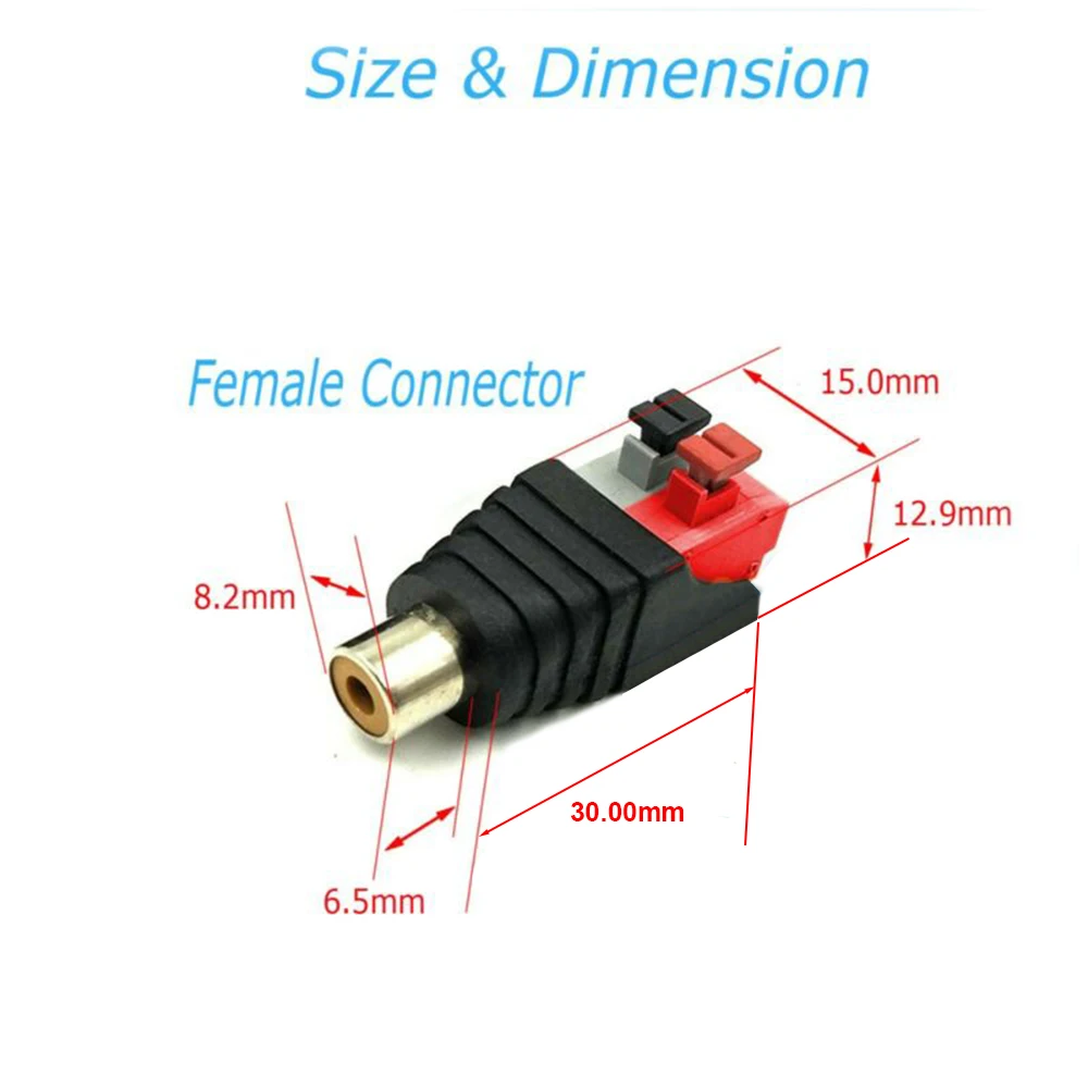 New 1 Pair Speaker Wire Cable To Audio Male RCA Connector Adapter Jack Plugs High Quality And Durable
New 1 Pair Speaker Wire Cable To Audio Male RCA Connector Adapter Jack Plugs High Quality And Durable