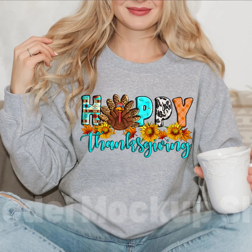 Женская одежда на День Благодарения свитшот с надписью Турция сезон тыкв женская