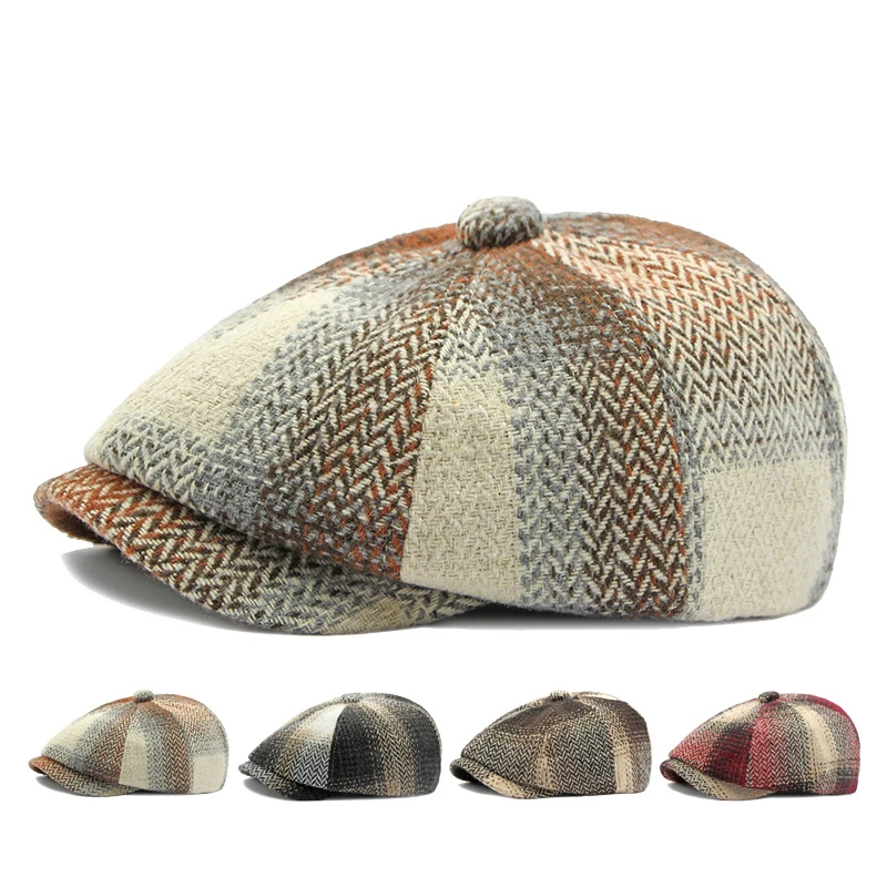 Autumn Winter Women Octagonal Hat British Vintage Ducktongue Paintsman's Hat Plaid Beret Newsboy Hat for Men Gorras Hombre
Autumn Winter Women Octagonal Hat British Vintage Ducktongue Paintsman's Hat Plaid Beret Newsboy Hat for Men Gorras Hombre