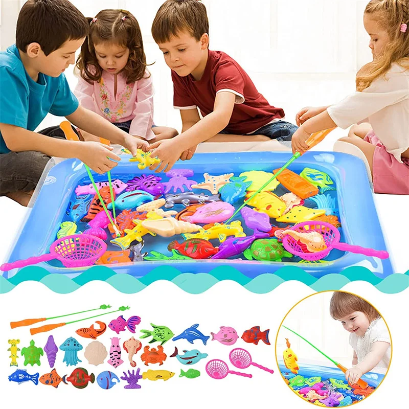 15-50pcs Kids Magnetic Fishing Toys Set with Inflatable Pool Net Magnet Fishing Rod Funny Classic Toys for Children Gift
15-50pcs Kids Magnetic Fishing Toys Set with Inflatable Pool Net Magnet Fishing Rod Funny Classic Toys for Children Gift