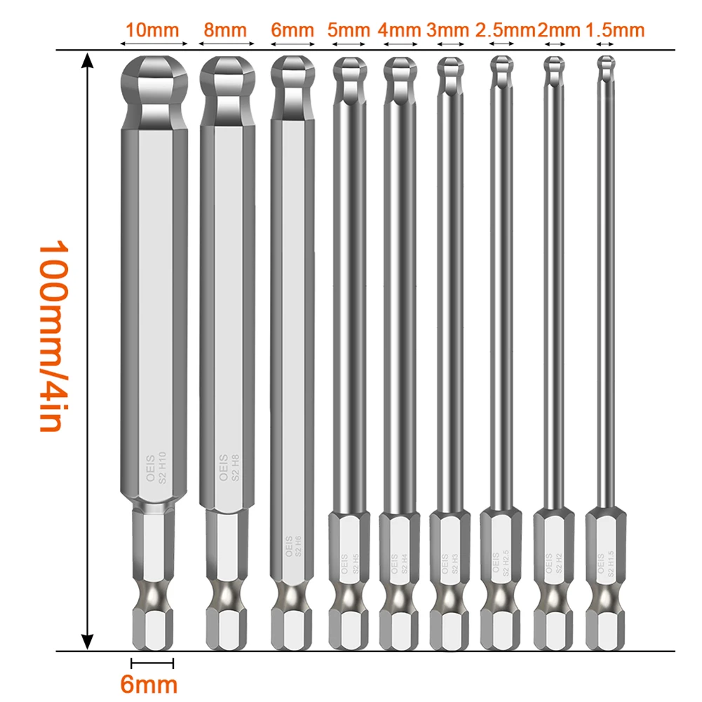 Ball End Hex Screwdriver Bit 65mm Metric Hex Drill Bit 1.5/2/2.5/3/4/5/6/8/10mm Magnetic Driver Bits Multi-function Hand Tool
Ball End Hex Screwdriver Bit 65mm Metric Hex Drill Bit 1.5/2/2.5/3/4/5/6/8/10mm Magnetic Driver Bits Multi-function Hand Tool