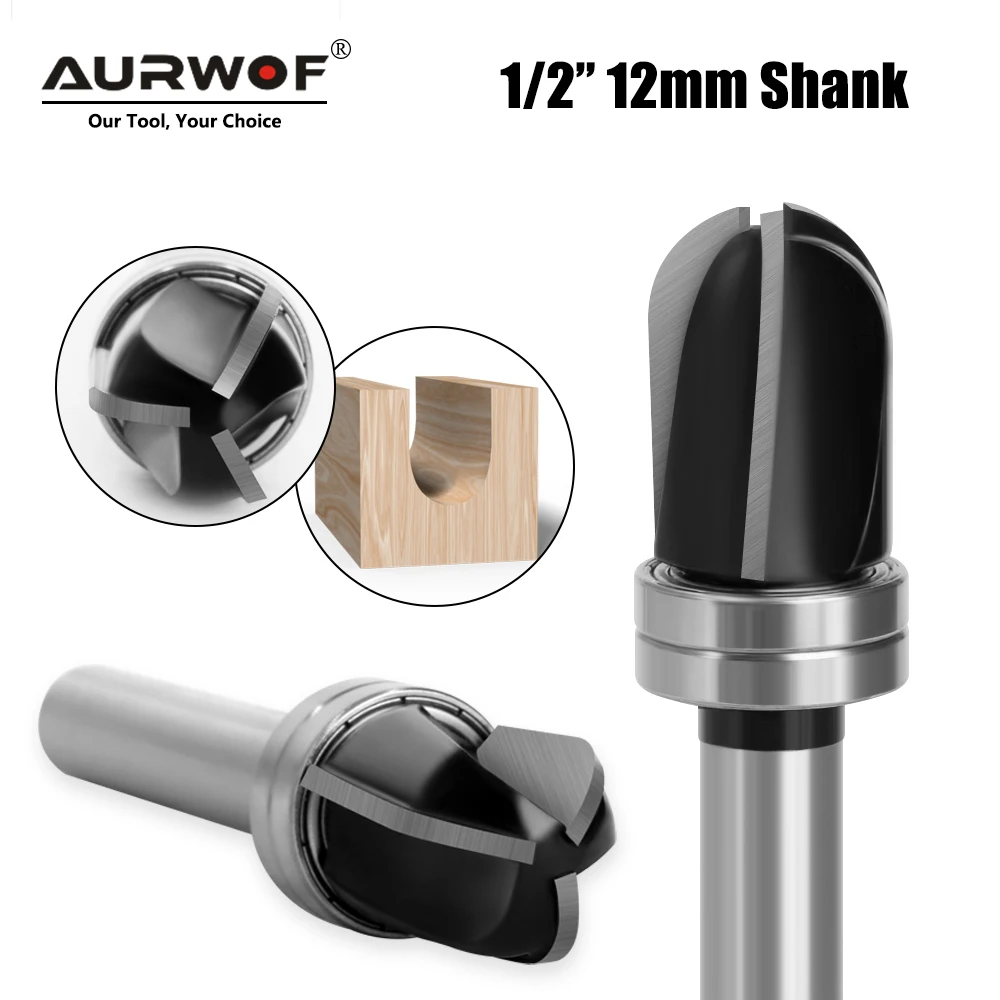 12mm 1/2" Shank 3 Edge Long Blade Round Nose Bit With Bearing Slotting Router bit Woodwork Milling Cutter For Engraving Machine
12mm 1/2" Shank 3 Edge Long Blade Round Nose Bit With Bearing Slotting Router bit Woodwork Milling Cutter For Engraving Machine