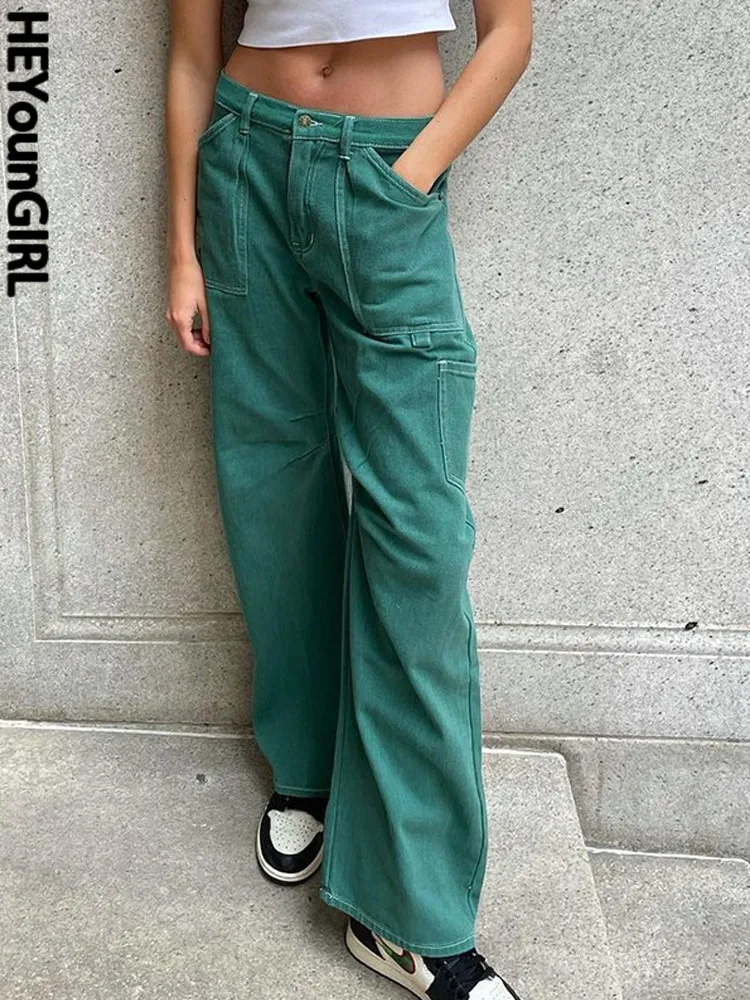 Зеленые повседневные винтажные джинсовые брюки HEYounGIRL, женские свободные мешковатые прямые брюки-карго, капри из хлопка, Корейская уличная ...
Зеленые повседневные винтажные джинсовые брюки HEYounGIRL, женские свободные мешковатые прямые брюки-карго, капри из хлопка, Корейская уличная ...