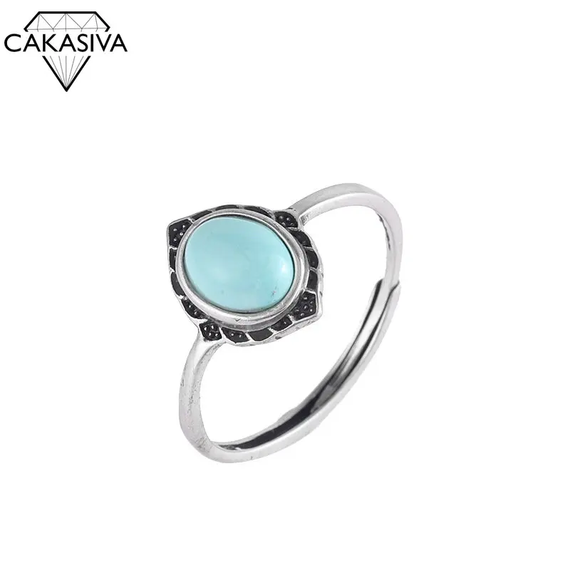 Women's S925 Antique Thai Silver Turquoise Open Ring Party Gift Birthday Silver Jewelry Ring
Women's S925 Antique Thai Silver Turquoise Open Ring Party Gift Birthday Silver Jewelry Ring
