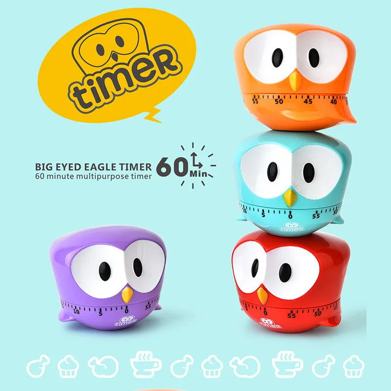 Kitchen Timer Mechanical Cartoon Big Eye Owl Shape 55 Minute Timer Easy Operate Cooking Reminder Kitchen Accessories Decoration
Kitchen Timer Mechanical Cartoon Big Eye Owl Shape 55 Minute Timer Easy Operate Cooking Reminder Kitchen Accessories Decoration